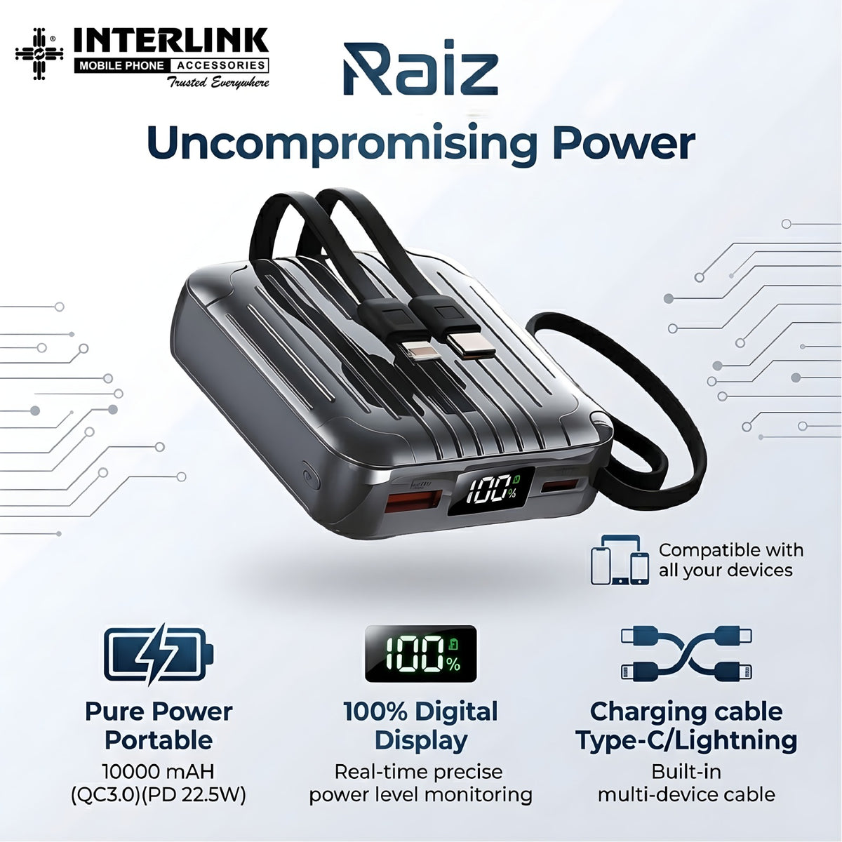Raiz 10K mah mini size powerbank