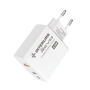 Interlink REVO 45W Fast Charger — Dual USB-C & USB-A | Buy Online Pakistan