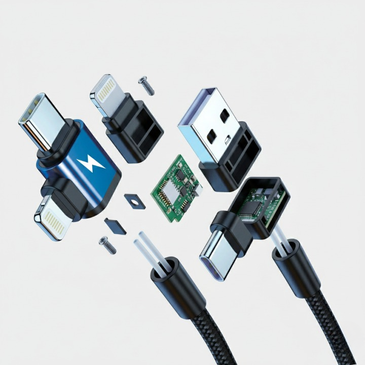 Xtend QC3.0+ 2-in-1 Fast Charging Cable – Type-C & iPhone Compatible Braided USB Cable