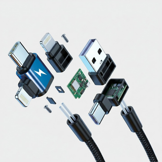 Xtend QC3.0+ 2-in-1 Fast Charging Cable – Type-C & iPhone Compatible Braided USB Cable