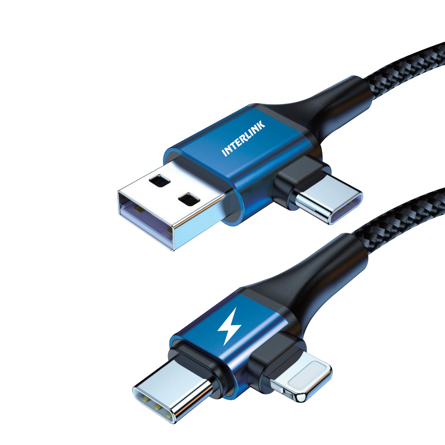 Xtend QC3.0 2 in 1 Fast Charging Cable Type C Lightning Braided Pakistan