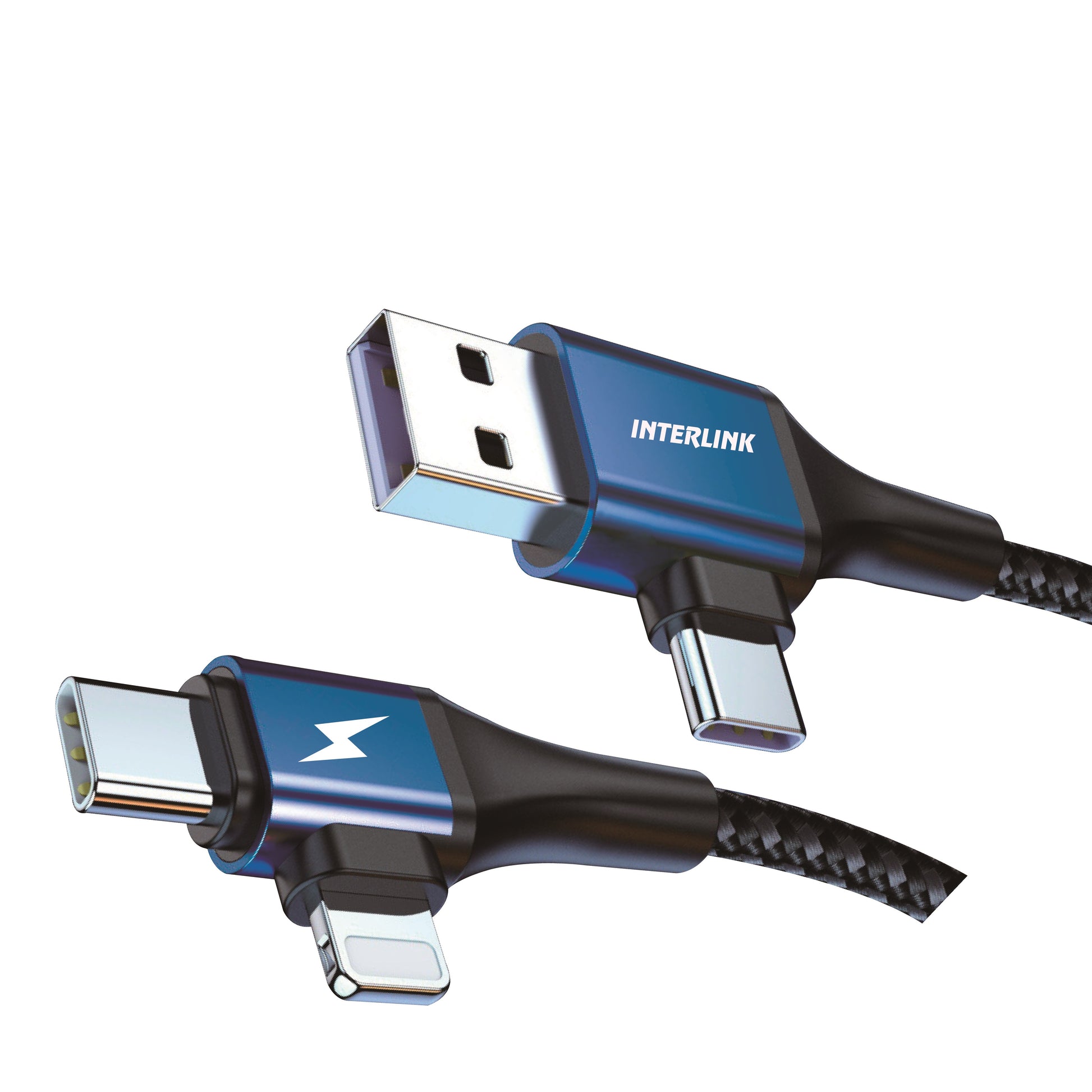 Xtend QC3.0 2 in 1 Fast Charging Cable Type C Lightning Braided Pakistan